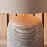 Jannu Wooden Grooved Table Lamp