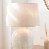 Kattia Natural and Cream Textured Ceramic Table Lamp