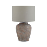 Brown Rustic Lamp with Cylinder Shade