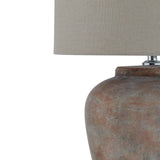 Brown Rustic Lamp with Cylinder Shade