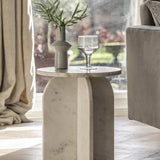 white marble side table