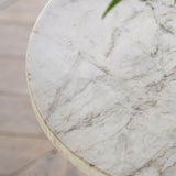 white marble side table