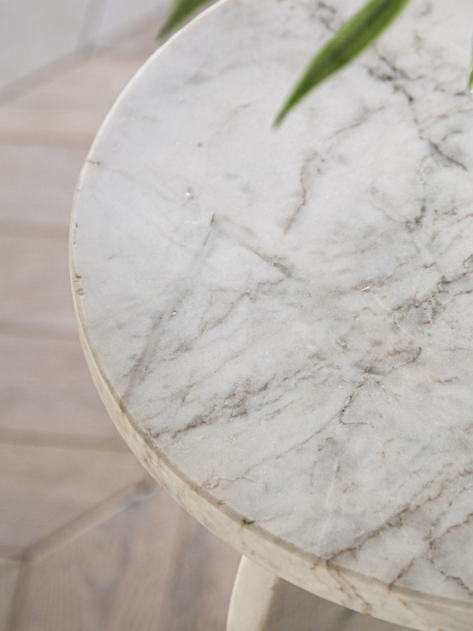 white marble side table
