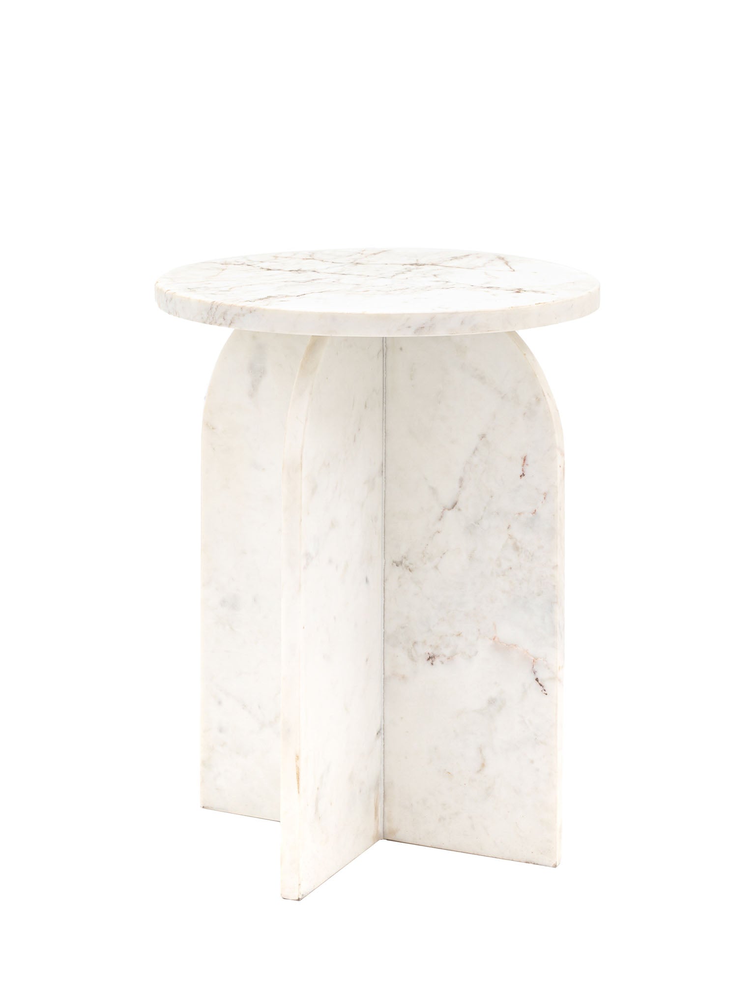 white marble side table