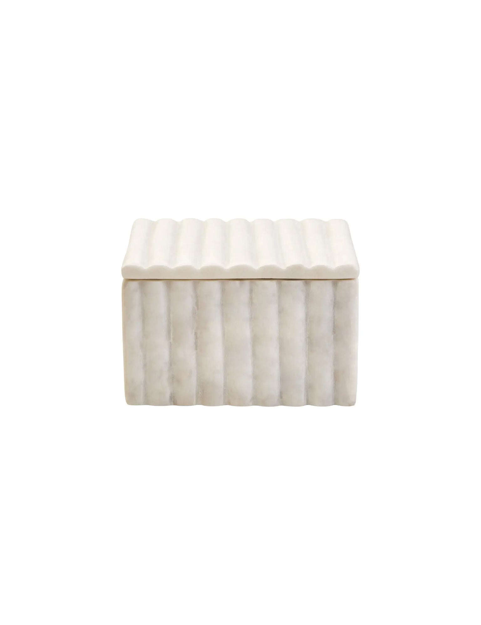 White Fluted Marble Box