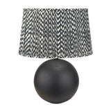 Montague Black Ball Table Lamp with Ikat Shade