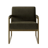 Chenille Armchair with Bronze Accents