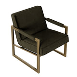 Chenille Armchair with Bronze Accents