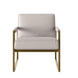 Chenille Armchair with Bronze Accents