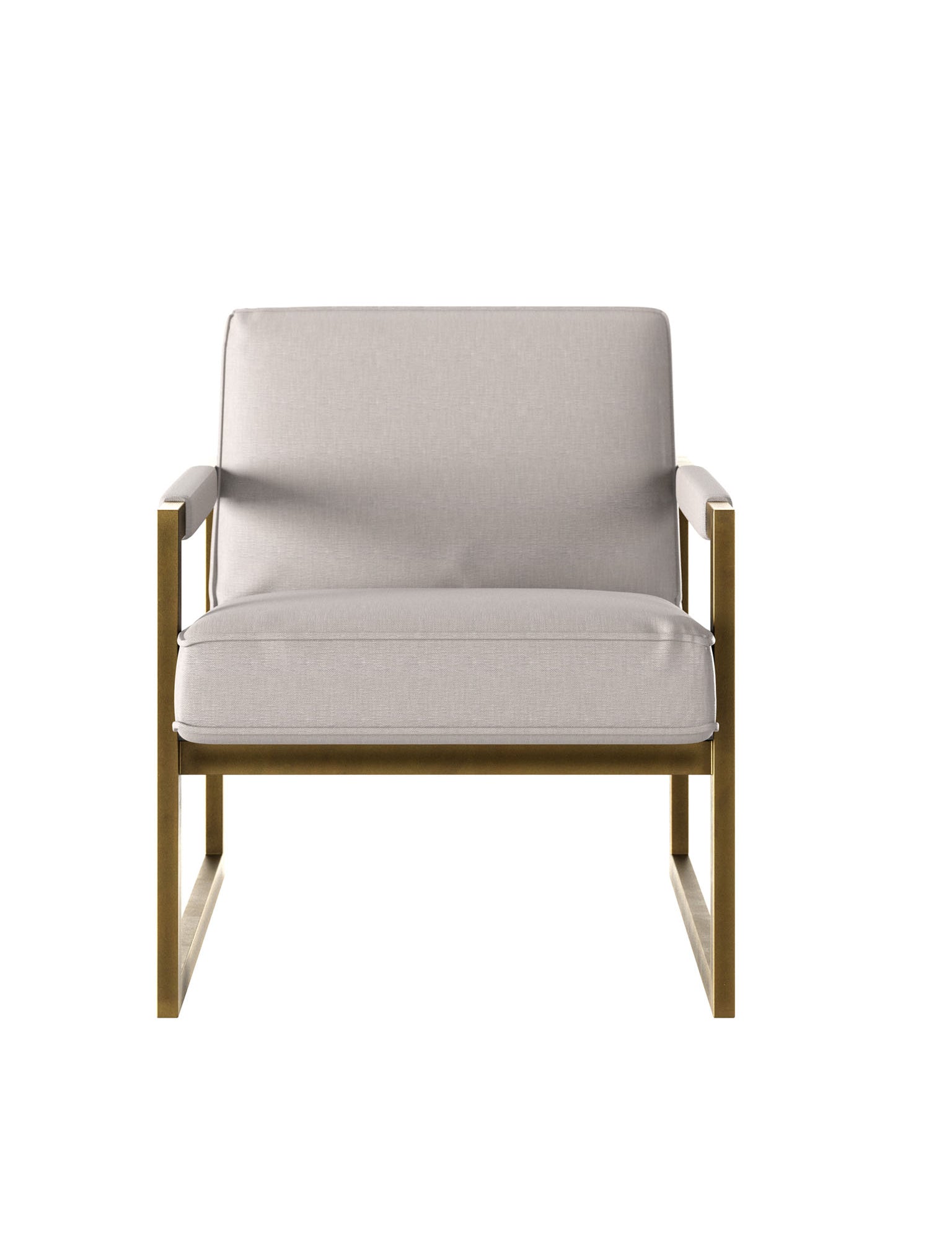  Chenille Armchair with Bronze Accents