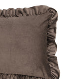 Ruffle Cushion in Brown Velvet - Lumbar