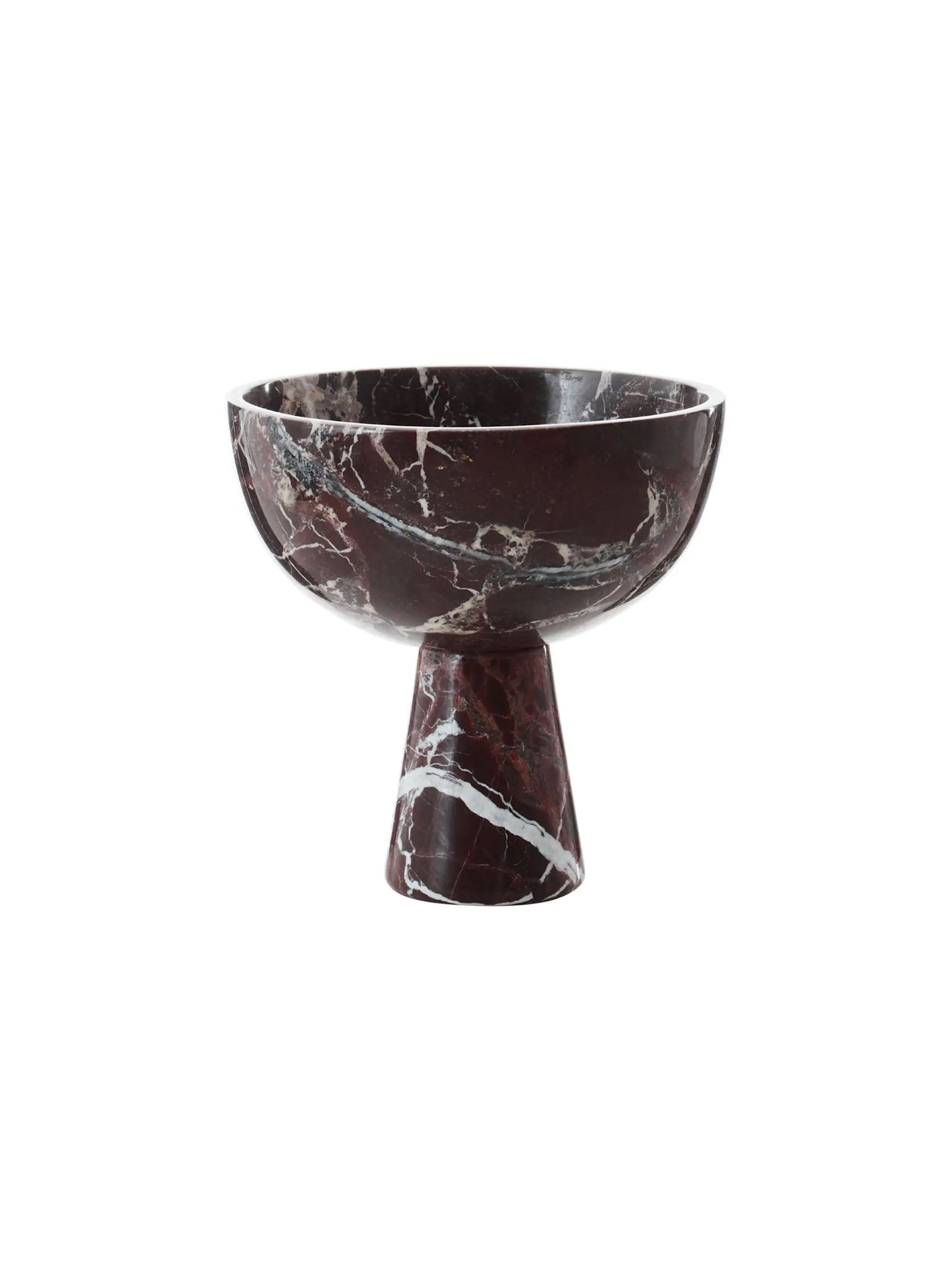 red marble pedestal bowl
