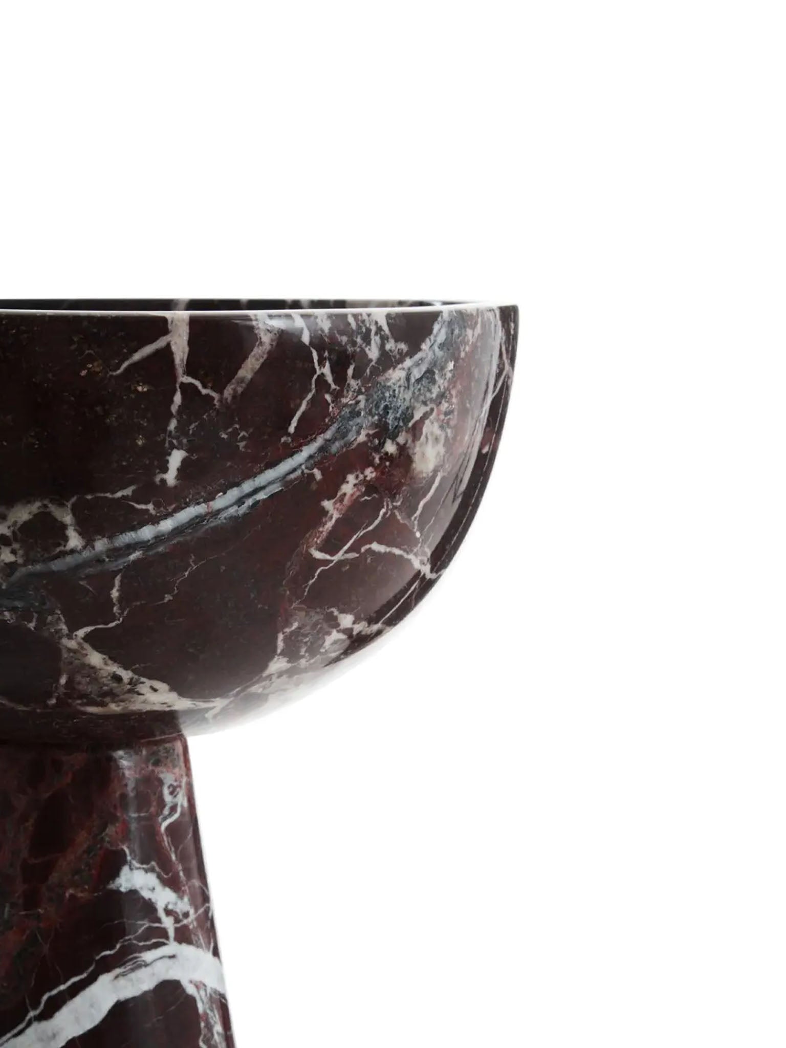 red marble pedestal bowl