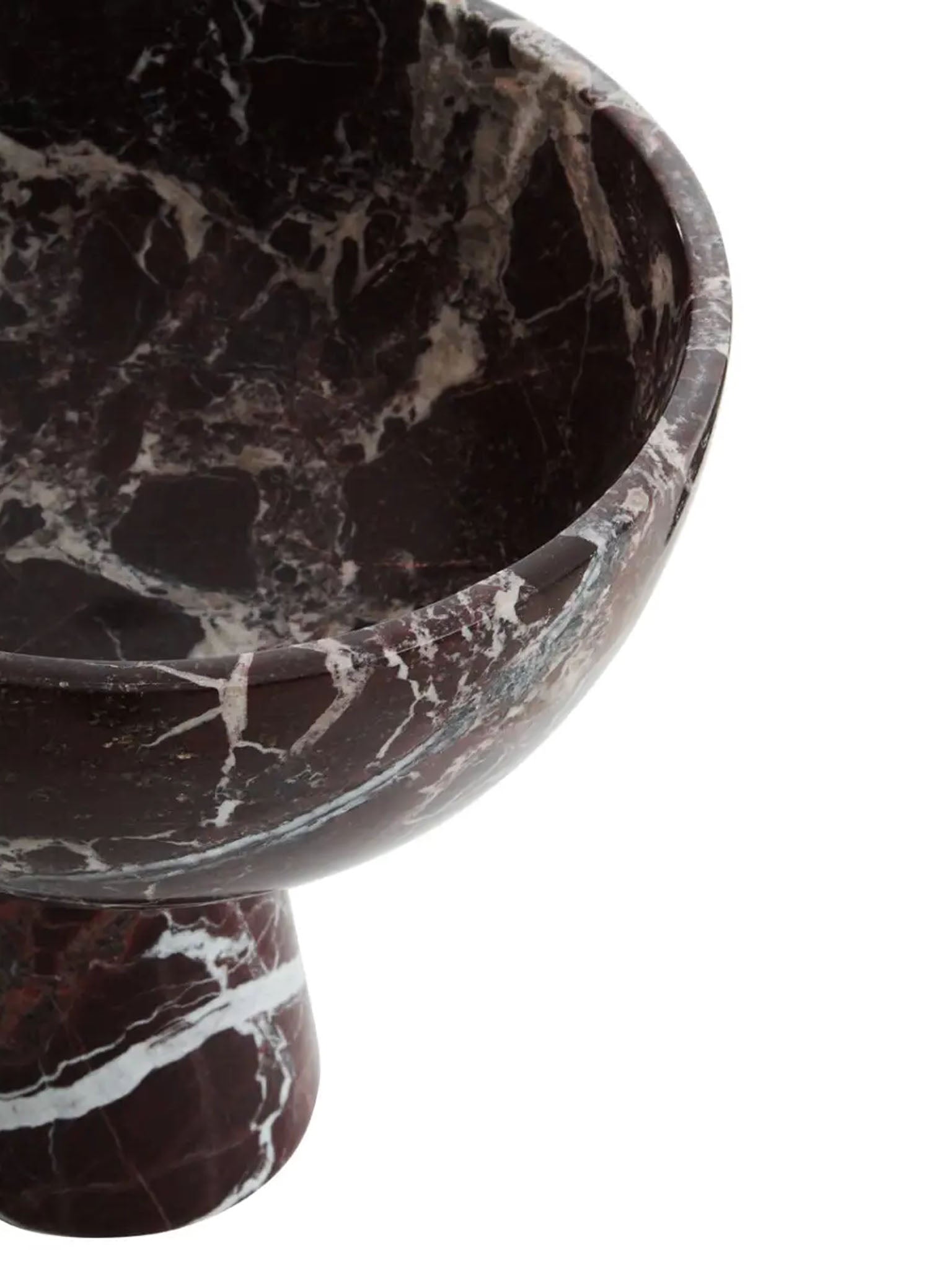 red marble pedestal bowl