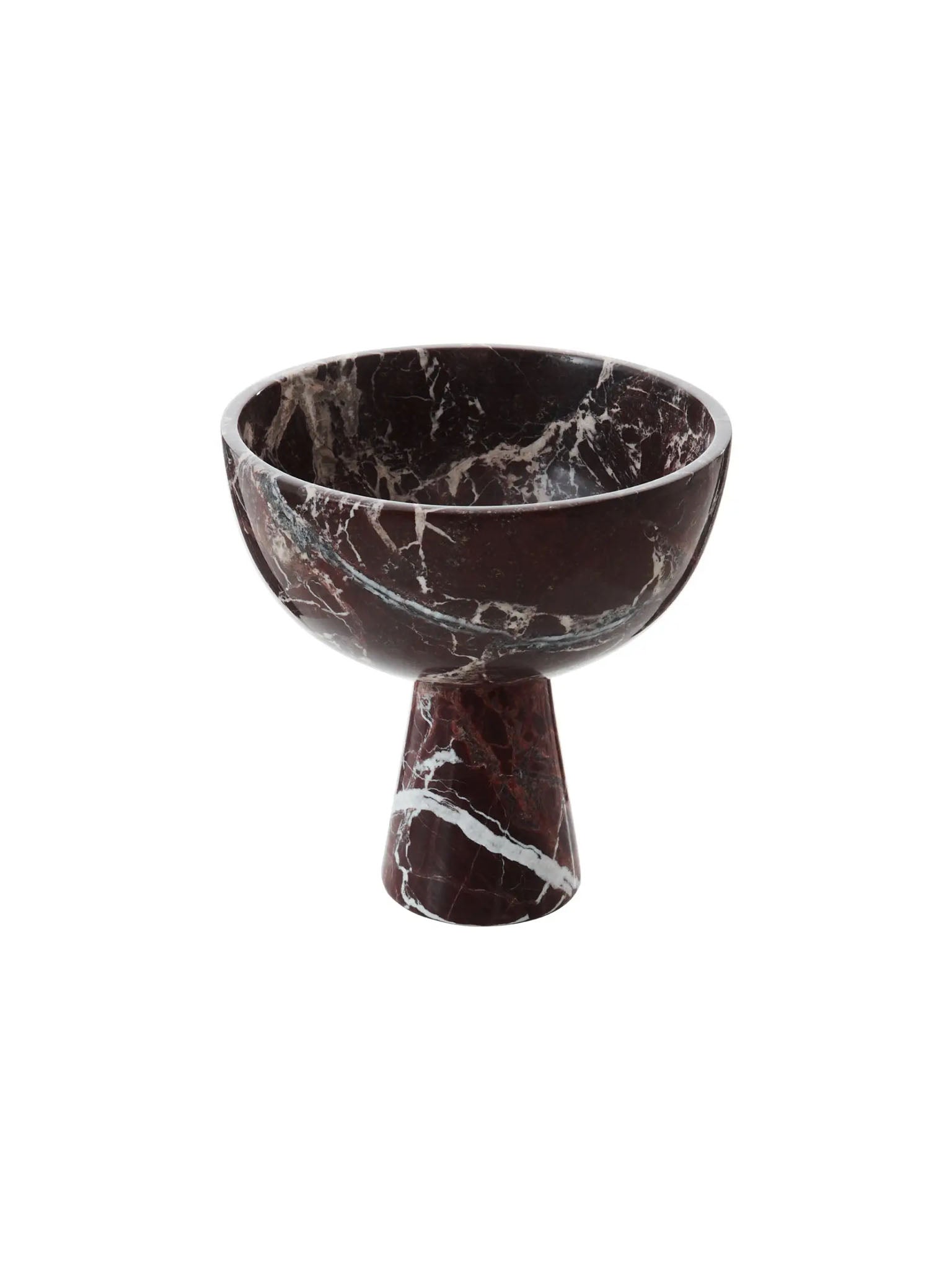 red marble pedestal bowl