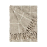 Stone Natural Checked Throw