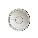 round distressed window mirror