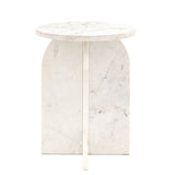 white marble side table
