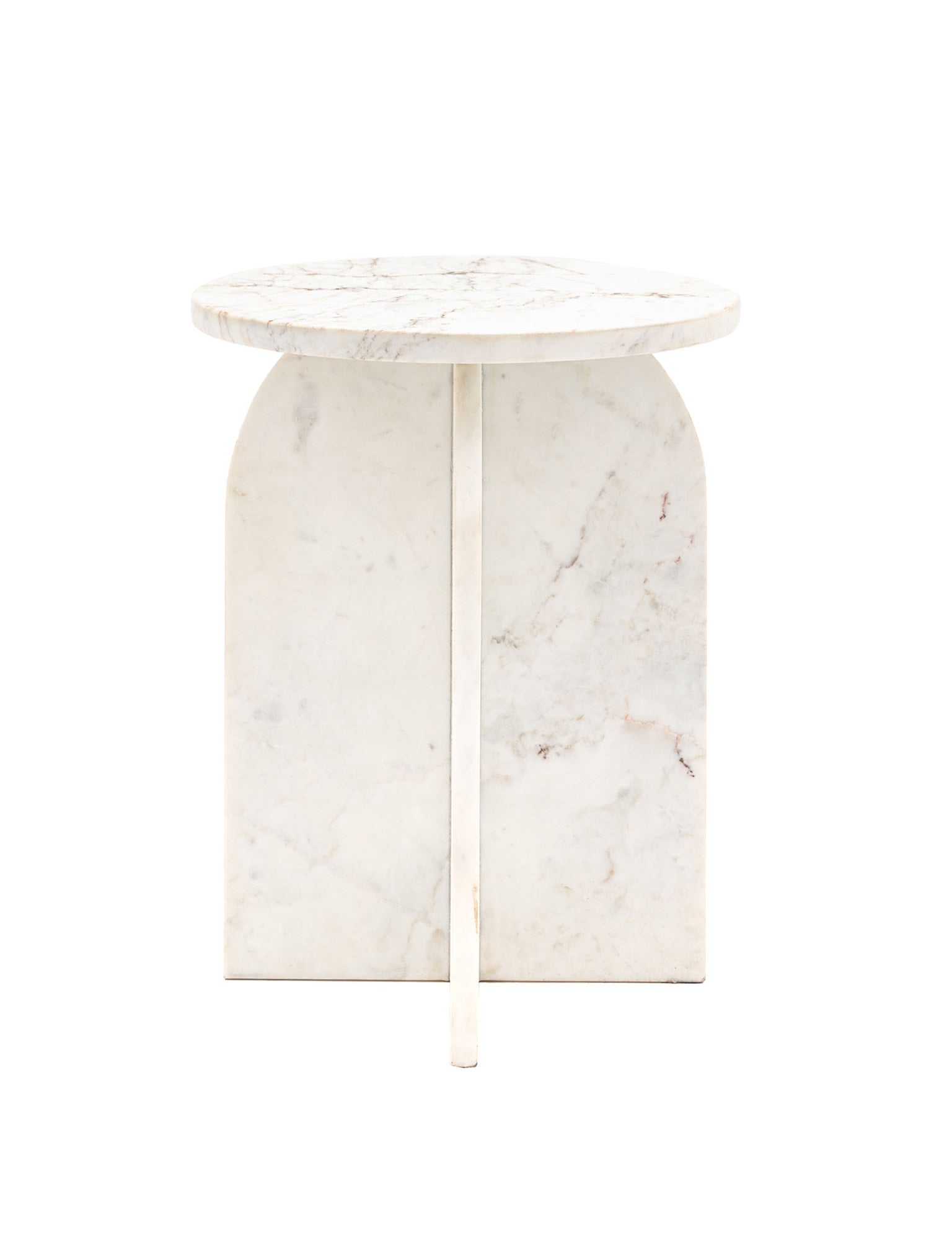 white marble side table