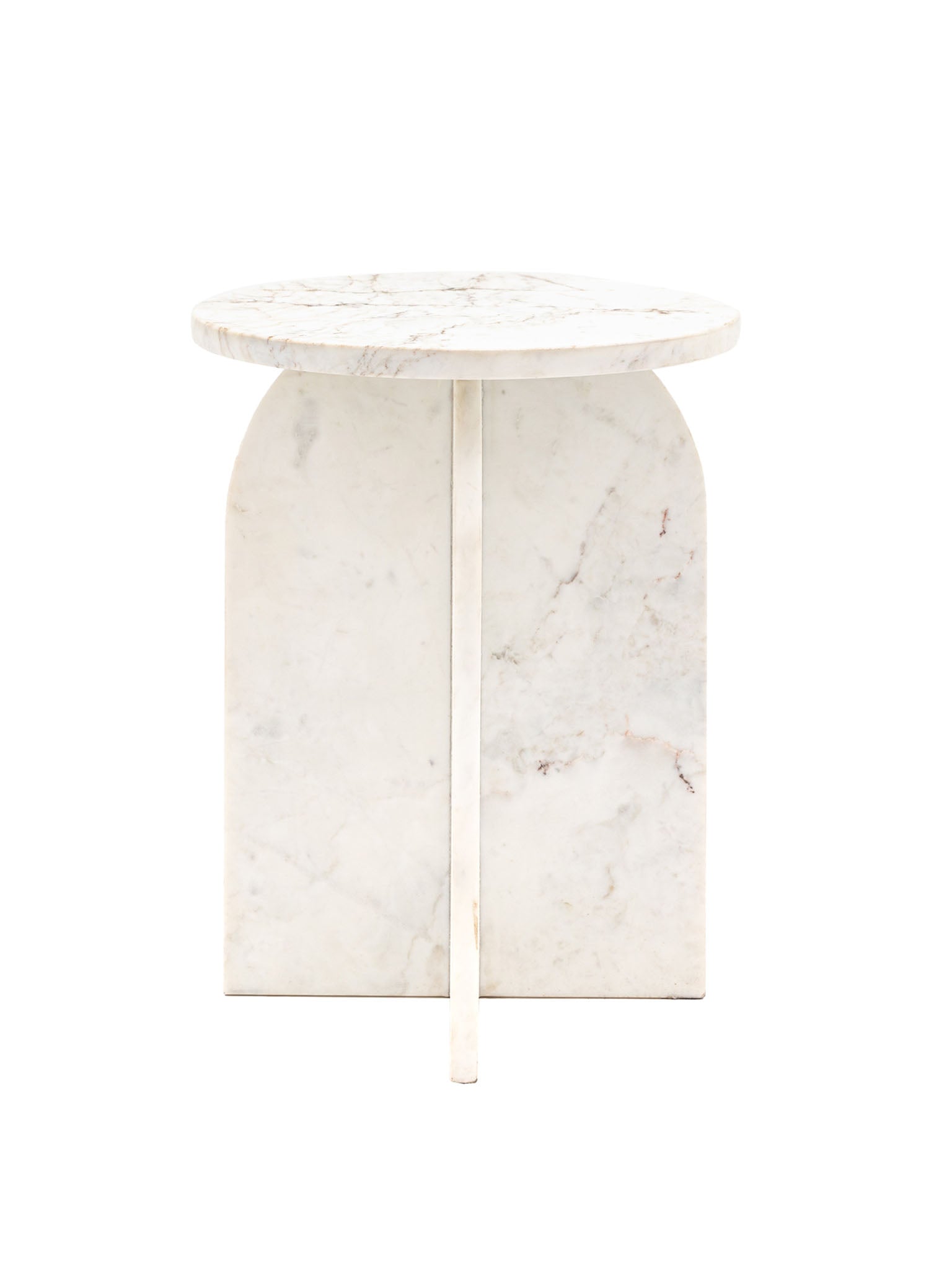 white marble side table