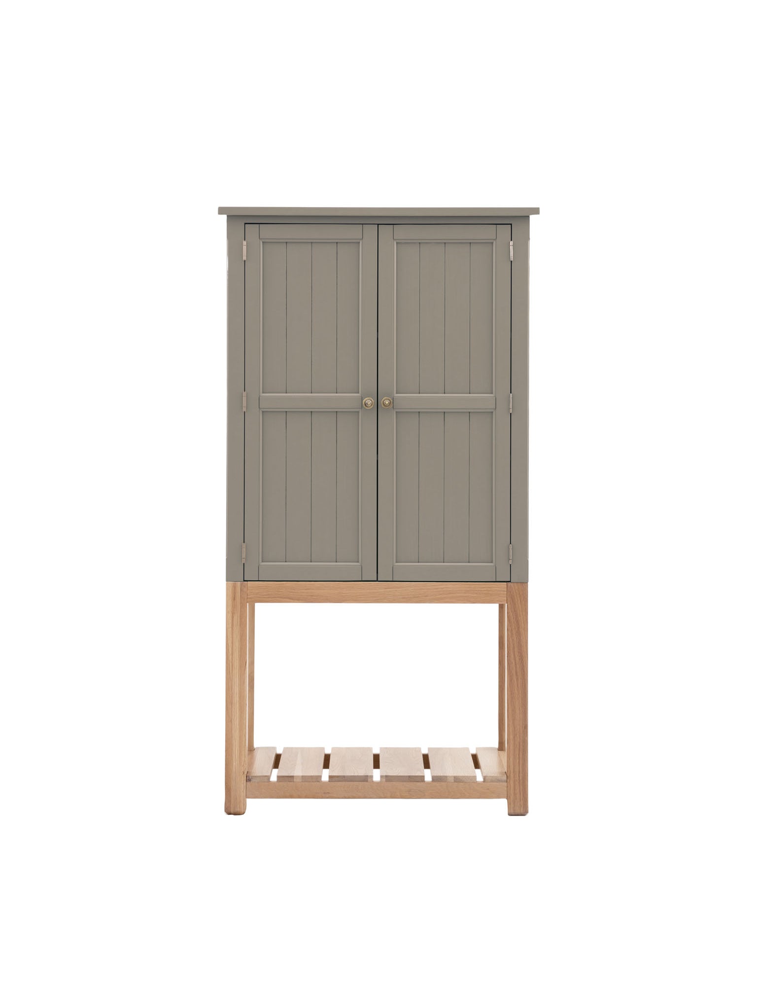 Farmhouse style oak painted cabinet in prairie