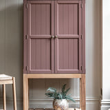 Farmhouse style Oak painted cabinet in clay