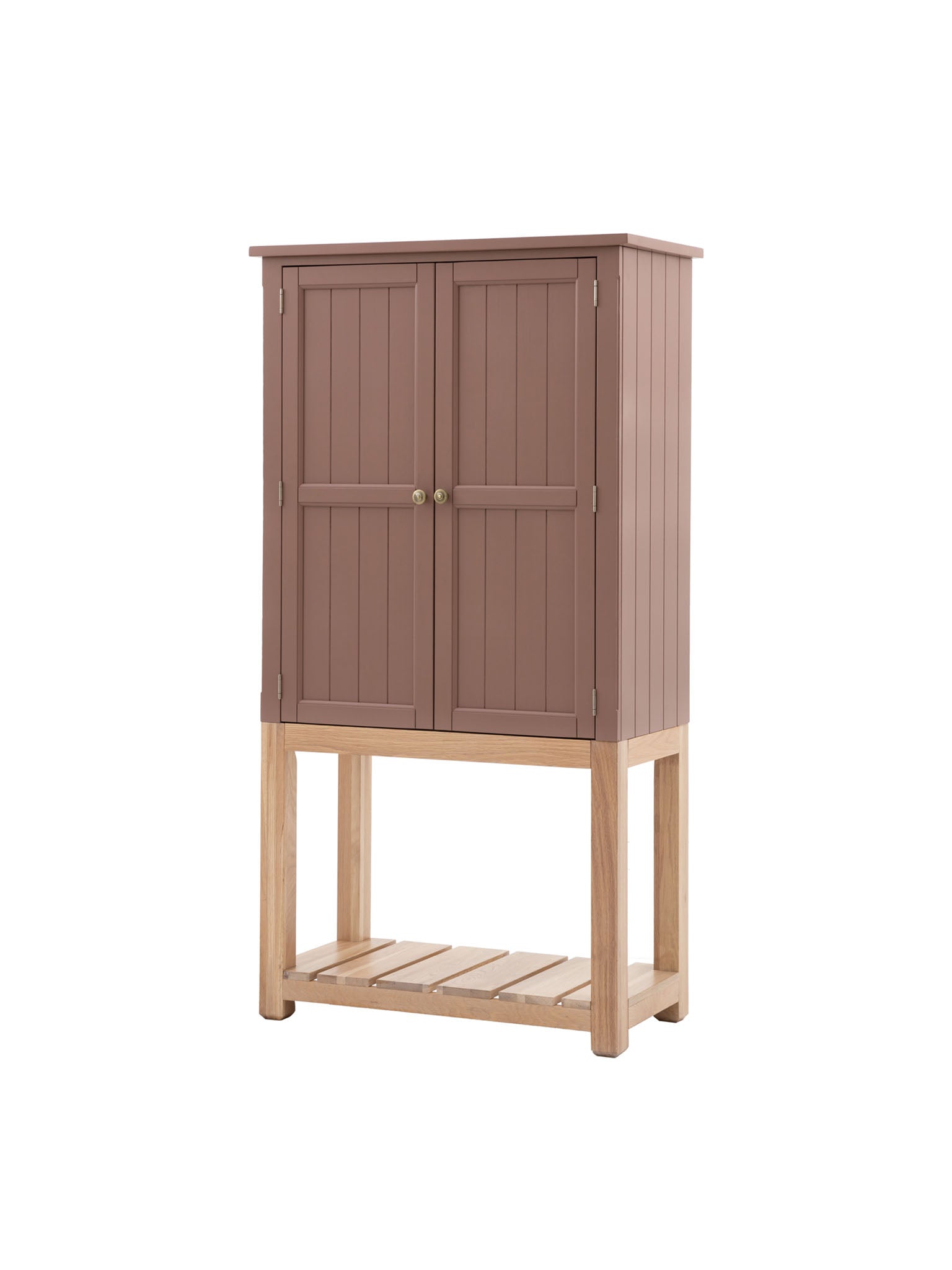Farmhouse style Oak painted cabinet in clay