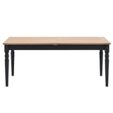 Farmhouse Extending Oak Top Dining Table painted in meteor