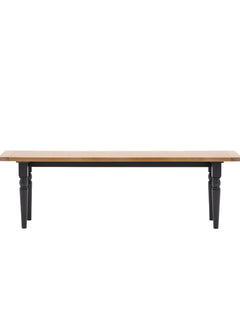 Farmhouse style Oak top Dining Bench painted in meteor