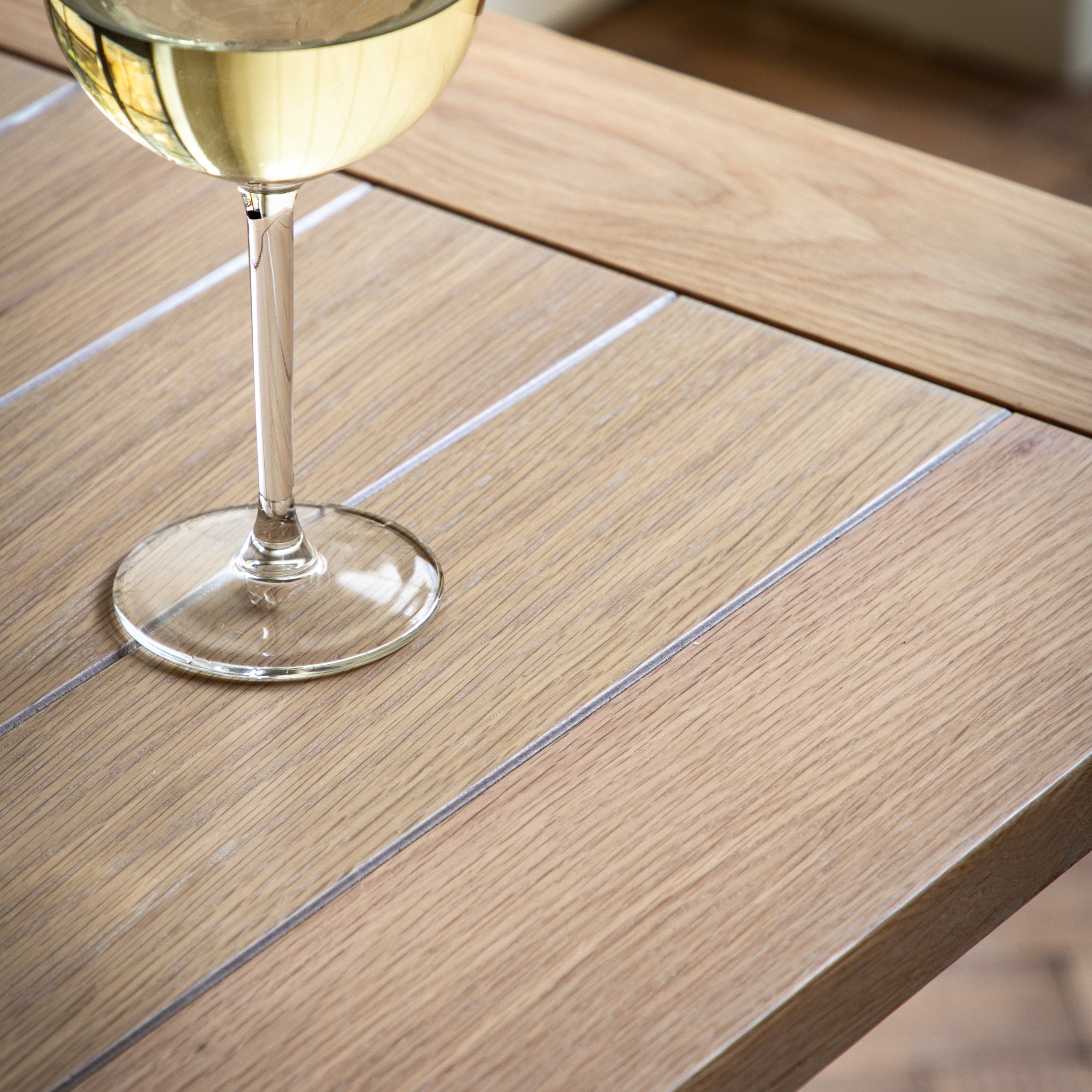 Farmhouse Oak Top Trestle table painted in prairie