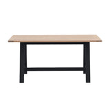 Farmhouse Oak Top Trestle table painted in ink blue