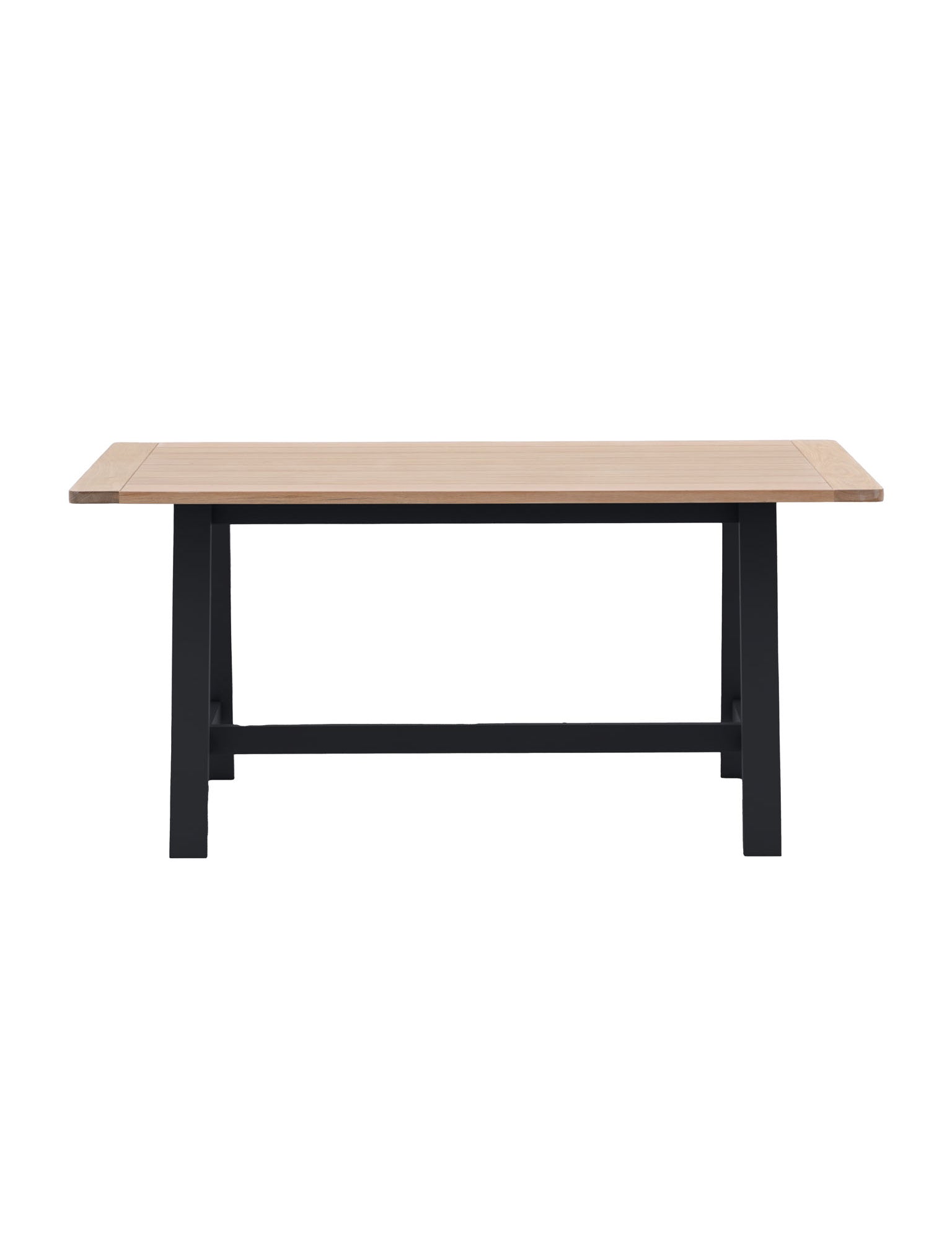 Farmhouse Oak Top Trestle table painted in ink blue