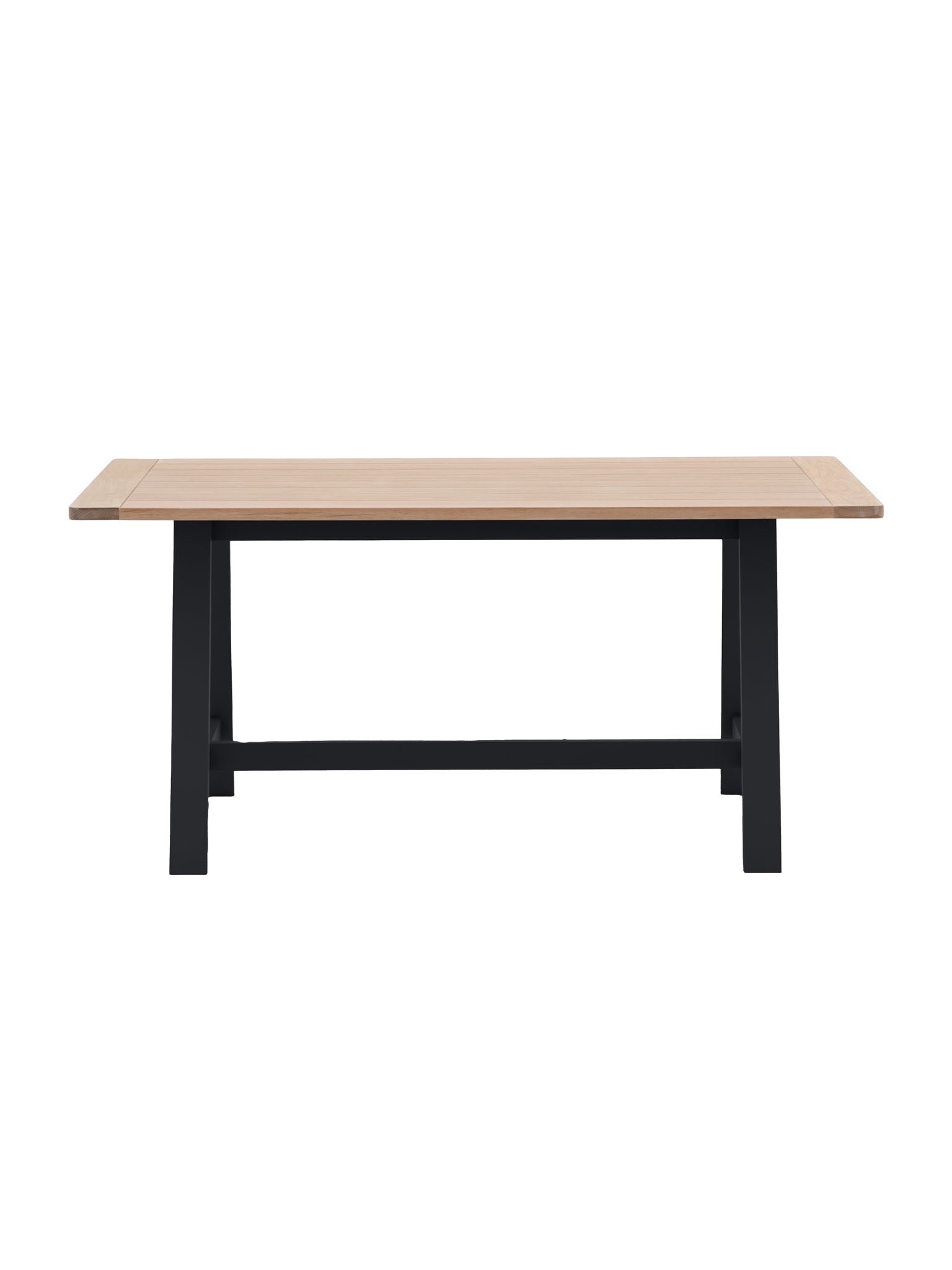 Farmhouse Oak Top Trestle table painted in ink blue