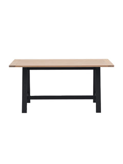 Farmhouse Oak Top Trestle table painted in ink blue