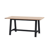 Farmhouse Oak Top Trestle table painted in ink blue