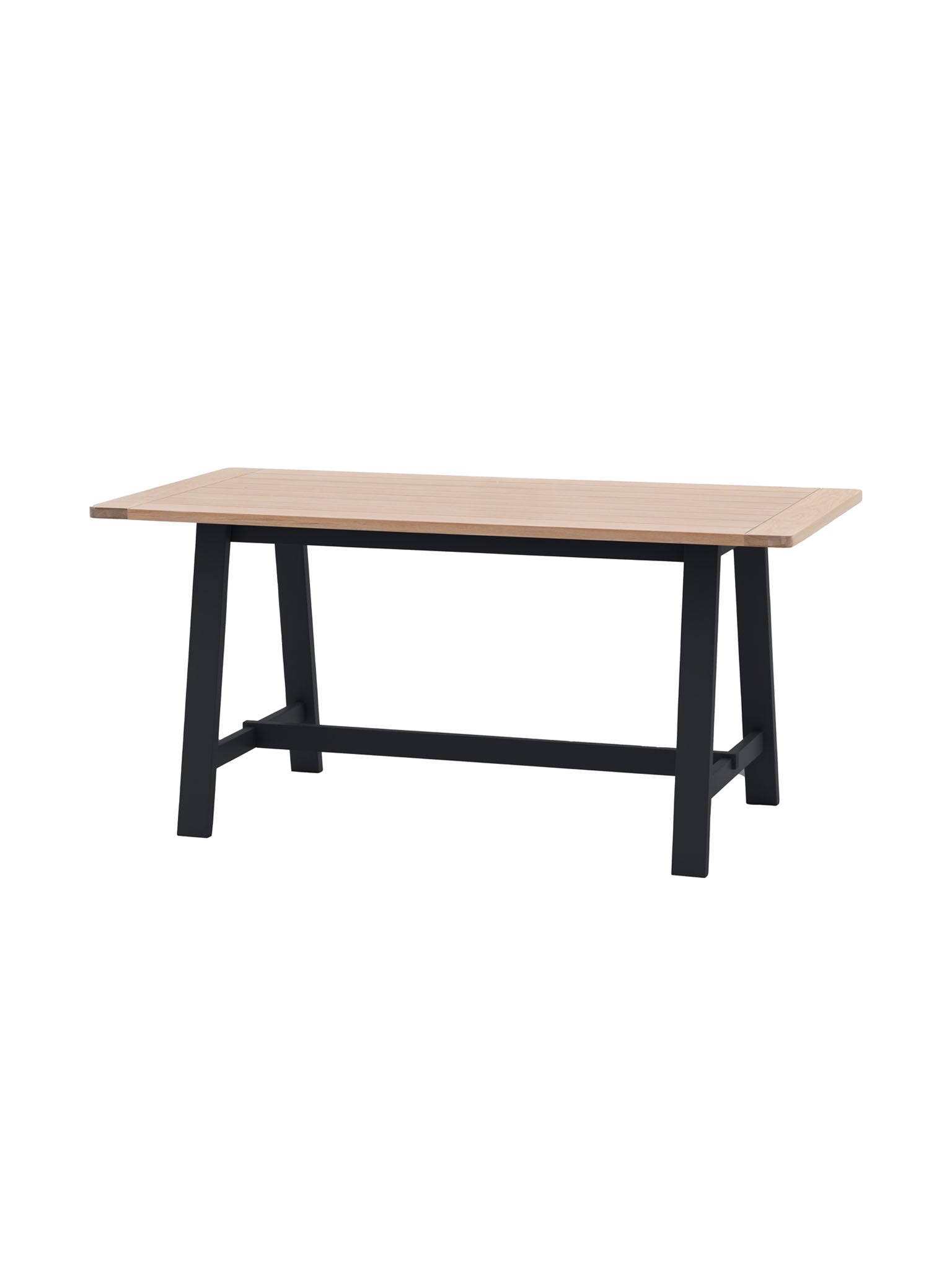 Farmhouse Oak Top Trestle table painted in ink blue