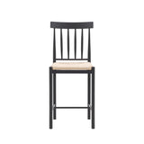 Farmhouse wooden bar stools with woven rope seat