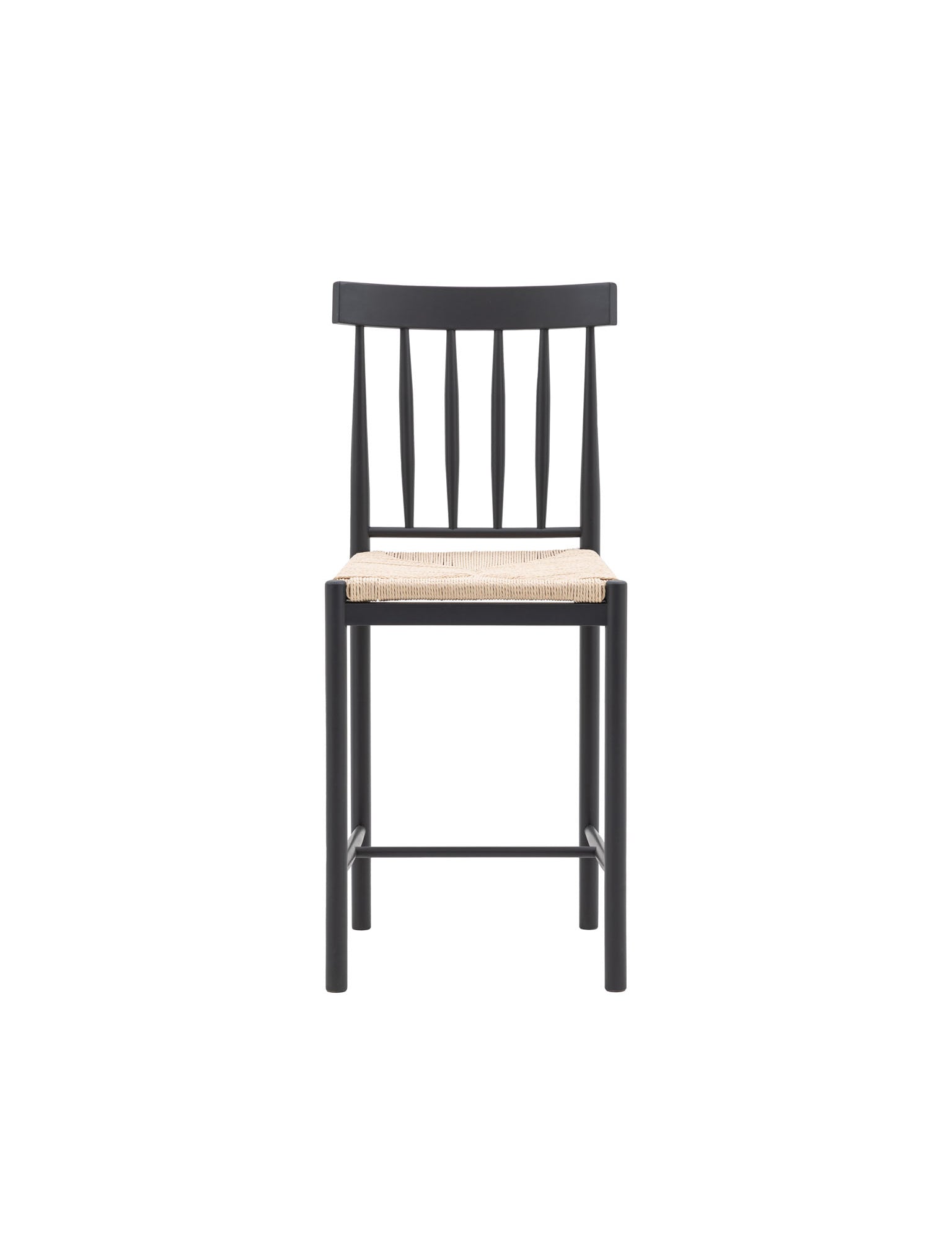 Farmhouse wooden bar stools with woven rope seat