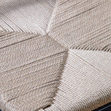 Farmhouse wooden bar stools with woven rope seat