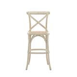 White Rattan Bar Stool 2pk