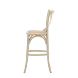 White Rattan Bar Stool 2pk
