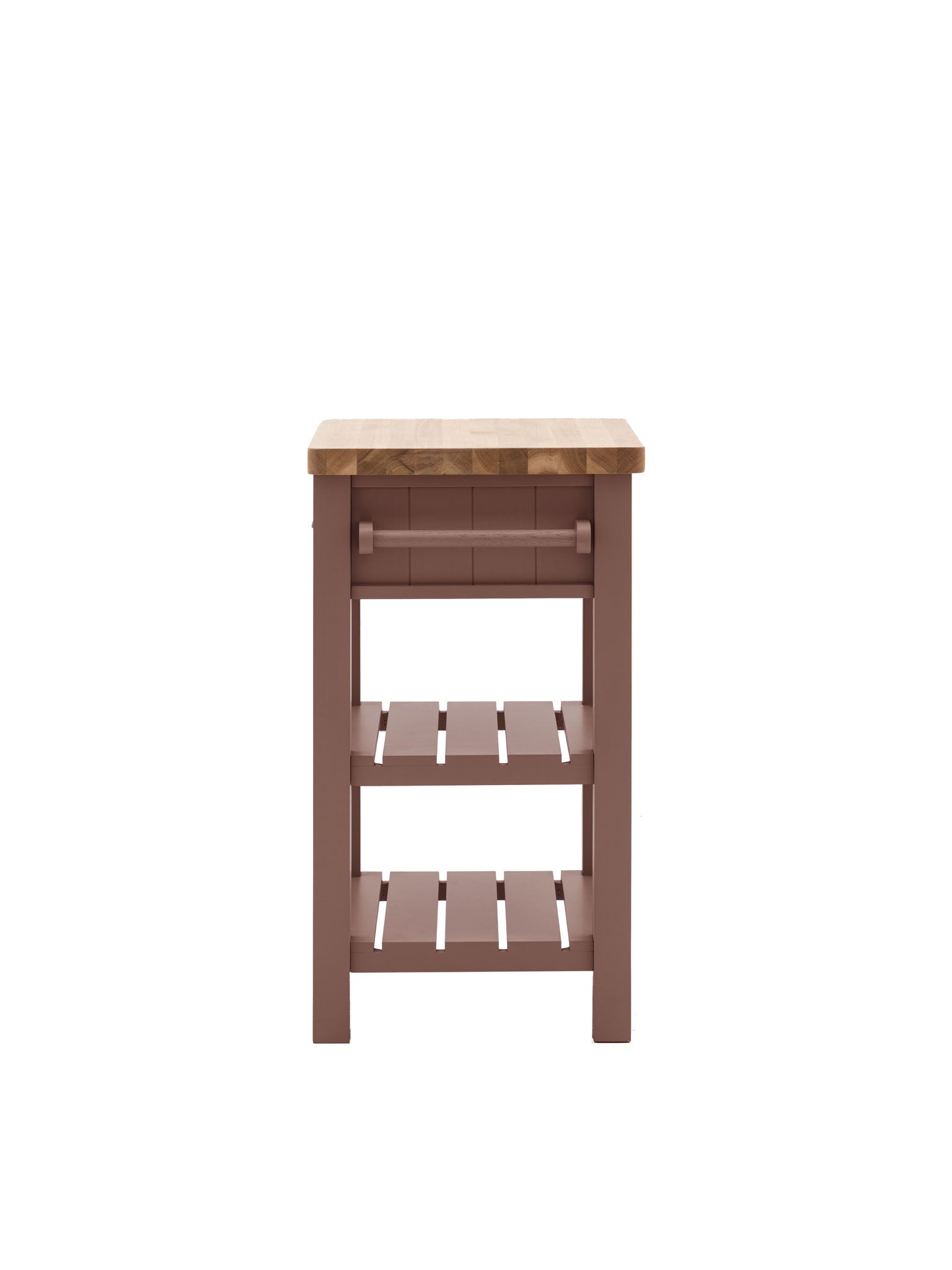 Farmhouse oak top butchers block painted in clay