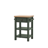 Farmhouse oak top butchers block painted in moss
