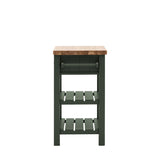 Farmhouse oak top butchers block painted in moss
