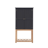 Farmhouse style oak cupboard painted in meteor