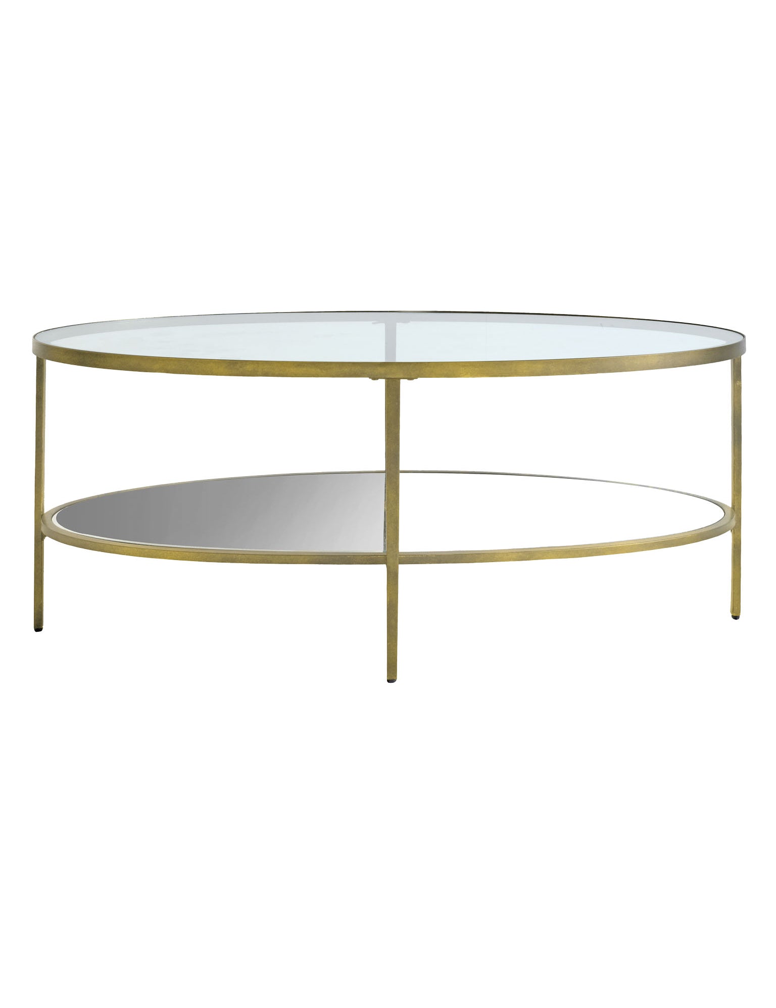 champagne colour, oval glass coffee table