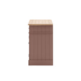 farmhouse style, oak top, 2 door sideboard painted in clay