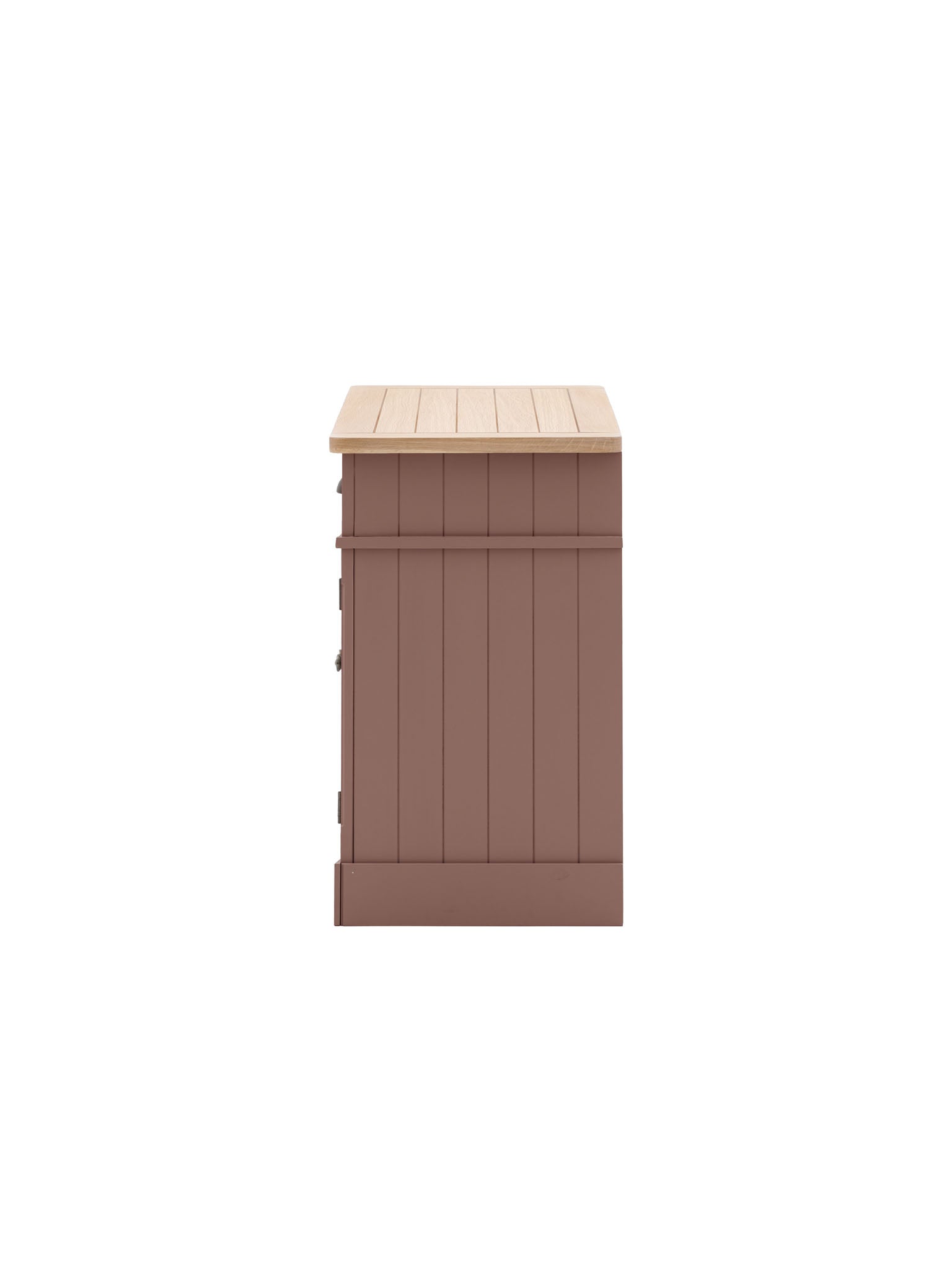 farmhouse style, oak top, 2 door sideboard painted in clay