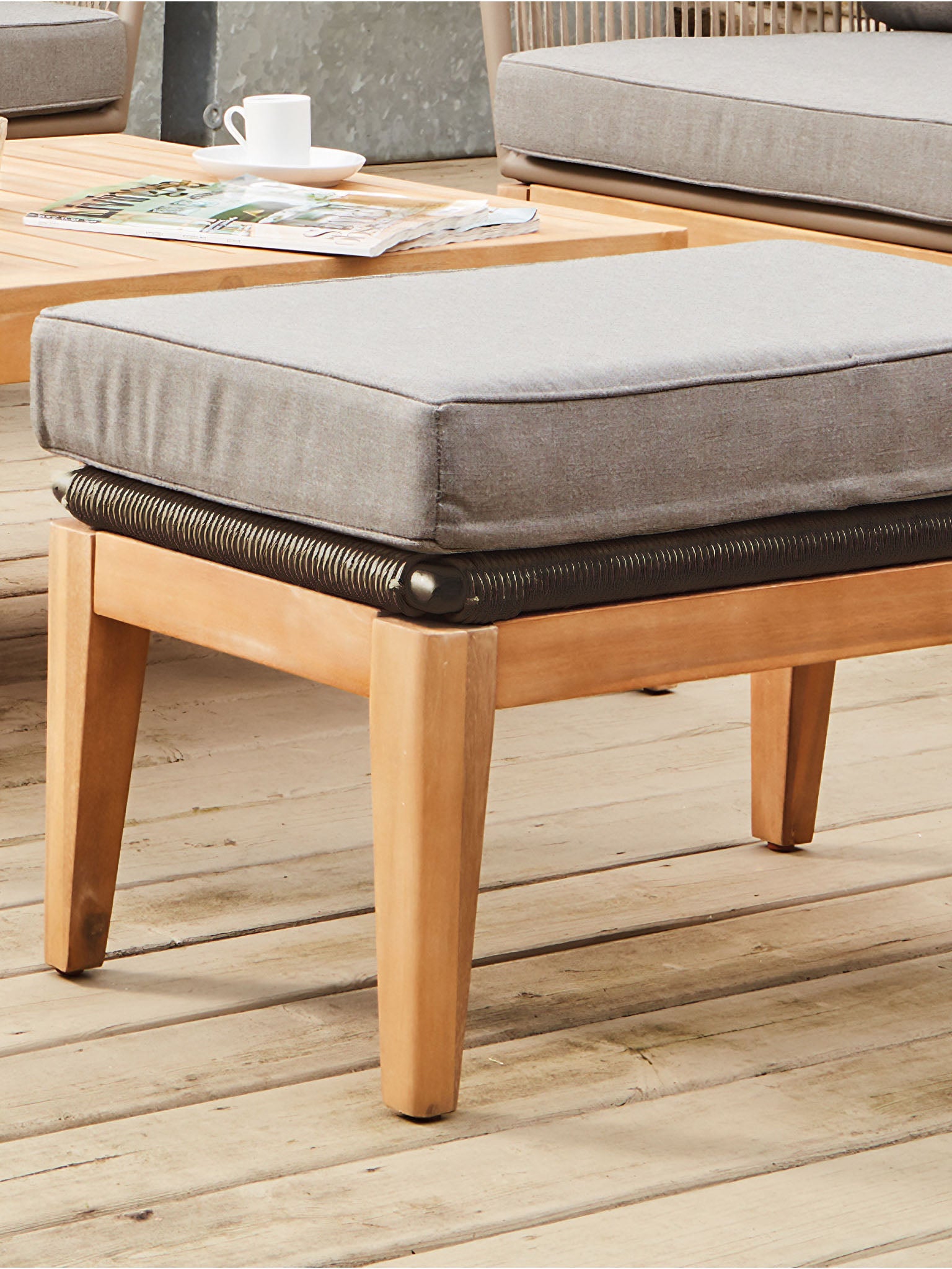 Wood and Polystring footstool