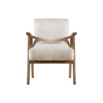 wood and white linen chair